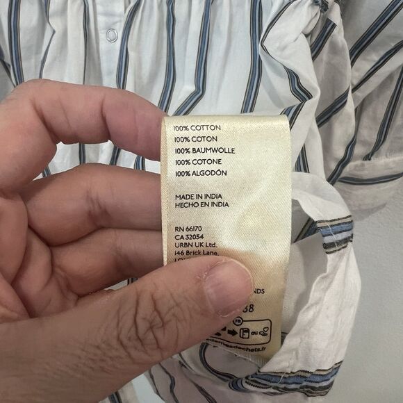 Free People High Vibrations Shirt Dress Wrap Skirt Belted Medium Striped Preppy - Picture 7 of 10